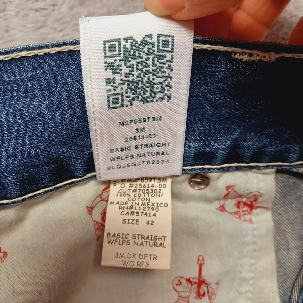 True Religion Basic Straight With Flap Pockets Natural Men's Size 42x34